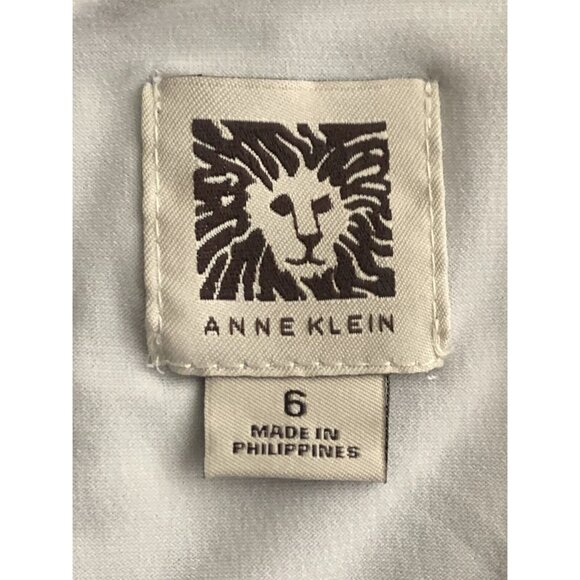 Anne Klein Womens Knit Dress Zigzag Wave Pattern Cap Sleeves A-Line Navy Blue - Picture 12 of 14